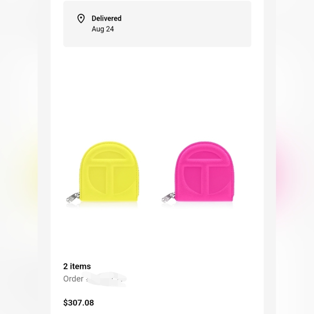 Telfar Wallets Pink and Neon Yellow